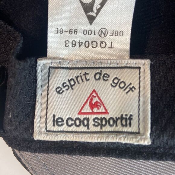 Le Coq Sportif  Esprit De Golf Black Corduroy Embroidered W/Flaps Hat, Size-M/L - Picture 5 of 9